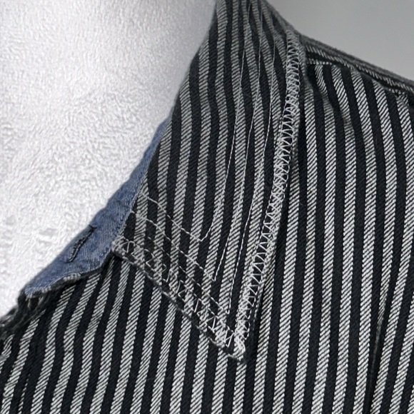 Upcycled Jack Skellington black/gray striped flannel NWOT one of a kind - Picture 10 of 13